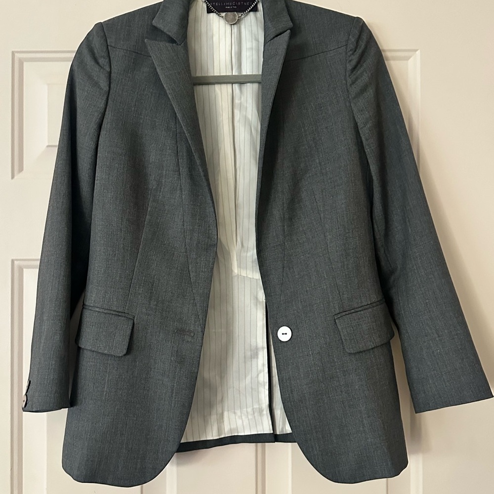 Stella McCartney Peak Lapel Gray Blazer